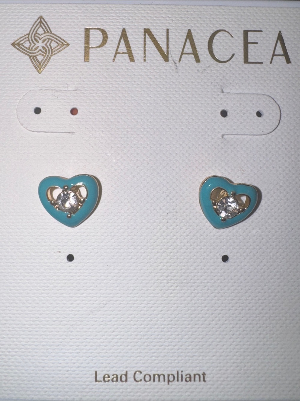 Panacea Cache Turquoise Heart Crystal Stud Earrings